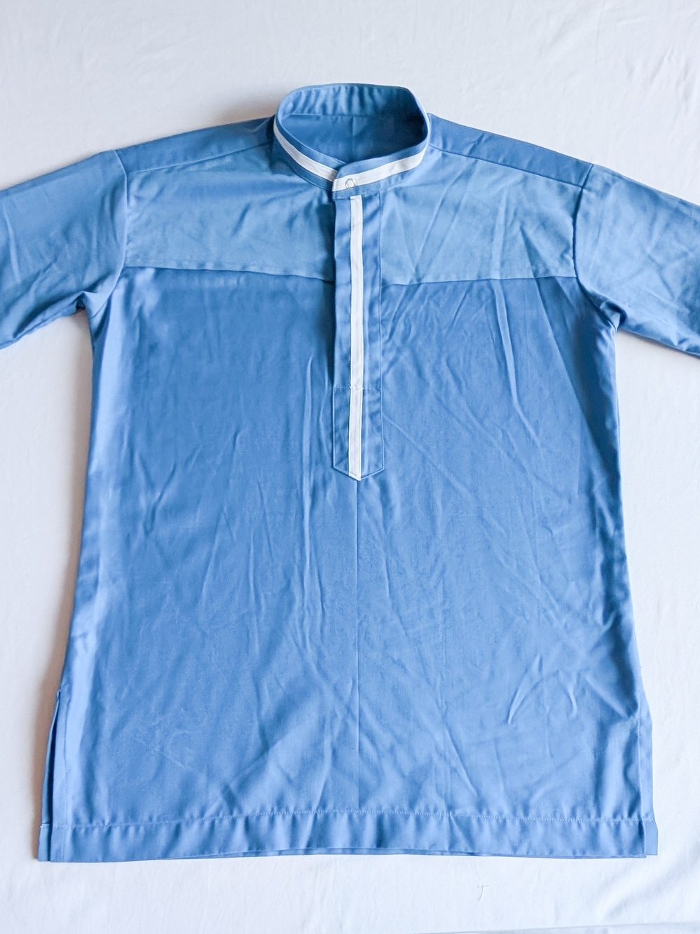 Lightweight Blue Polo Men's Clergy Shirt With Clergy Collar Unbranded Extra Sml
